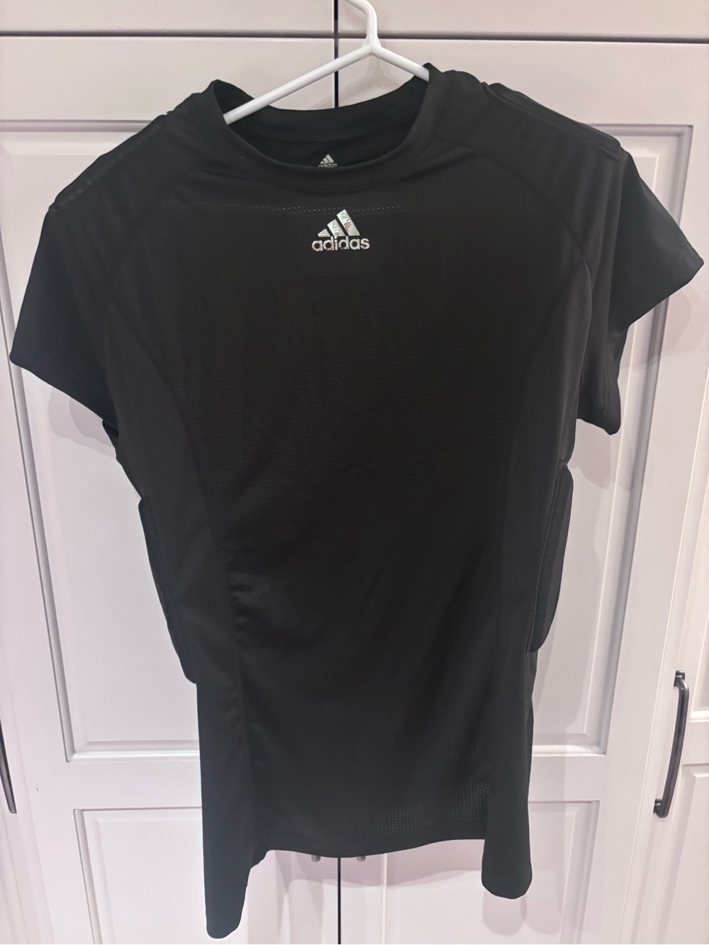 adidas Men’s Black Athletic Crew Neck padded Tee 2xl (football)